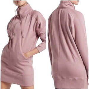 ATHLETA cozy karma Sweatshirt Women Medium Pink/Lavender 1/4 Zip LongSleeve